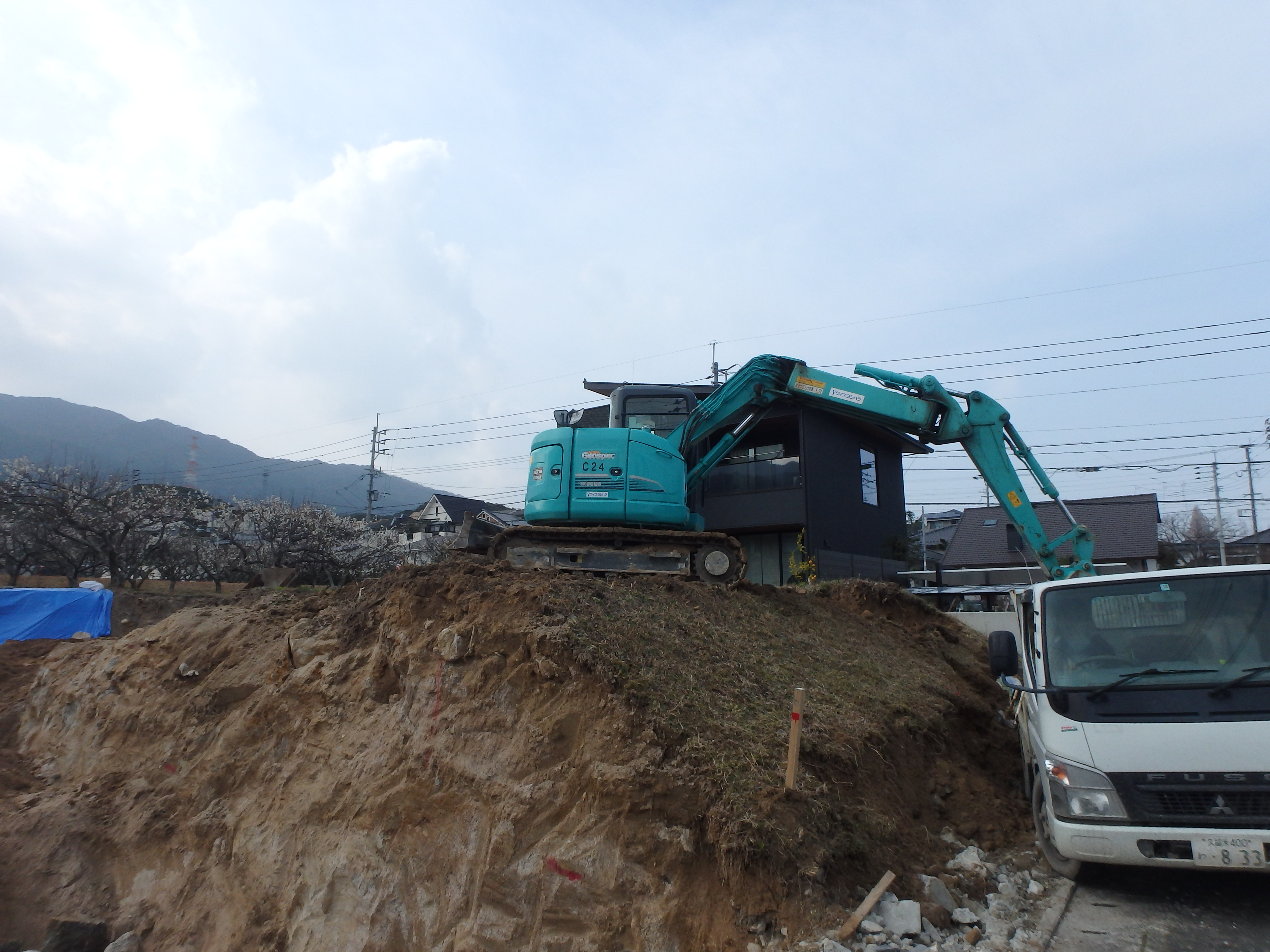 福岡市注文住宅　造成工事　土留め1