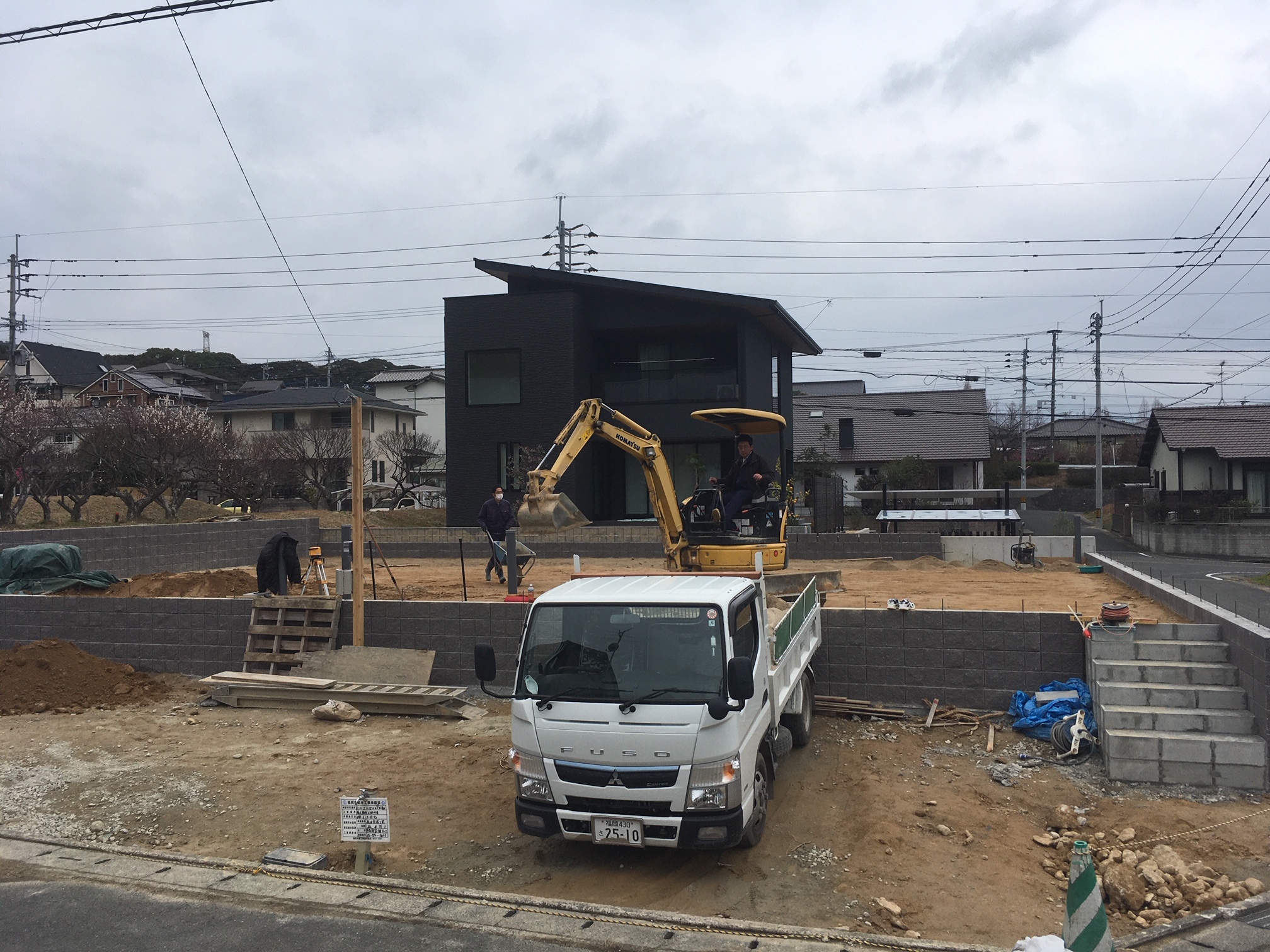 福岡市注文住宅　造成工事　土留め11