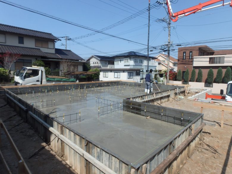 福岡　注文住宅　樋井川　建築リポート2　基礎・土間打ち後