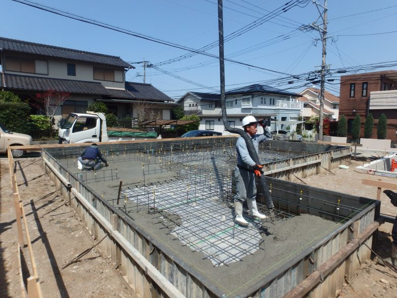 福岡　注文住宅　樋井川　建築リポート2　基礎・土間打ち